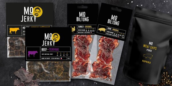 České jerky a biltong: hovězí, vepřové i houbové