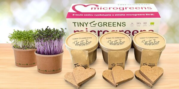 Sada na pěstování microgreens s různými semínky