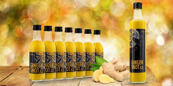 Český přírodní nápoj Ginger shot na imunitu