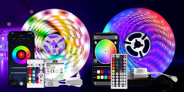 RGB LED pásky s ovladačem: Bluetooth či Wi‑Fi