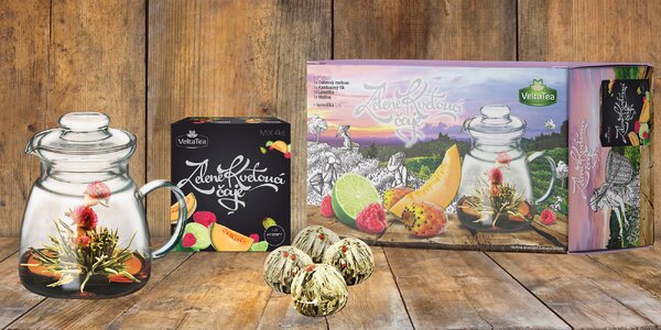 Dárek (nejen) z lásky: set kvetoucích čajů s konvičkou