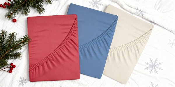 Jersey napínací prostěradla: pět rozměrů, mnoho barev