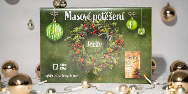 10 balíčků Jihočeského Jerky ve vánočním balení