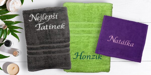 Froté ručník či osuška s vlastní výšivkou na přání
