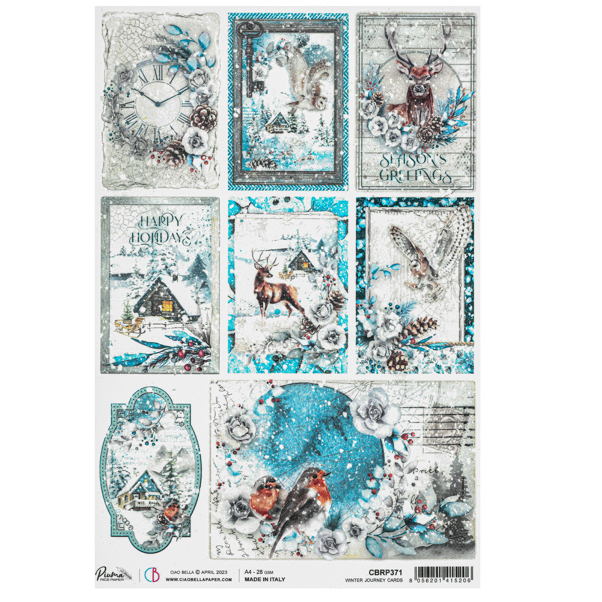 Ciao Bella Decoupage rispapper, Winter journey