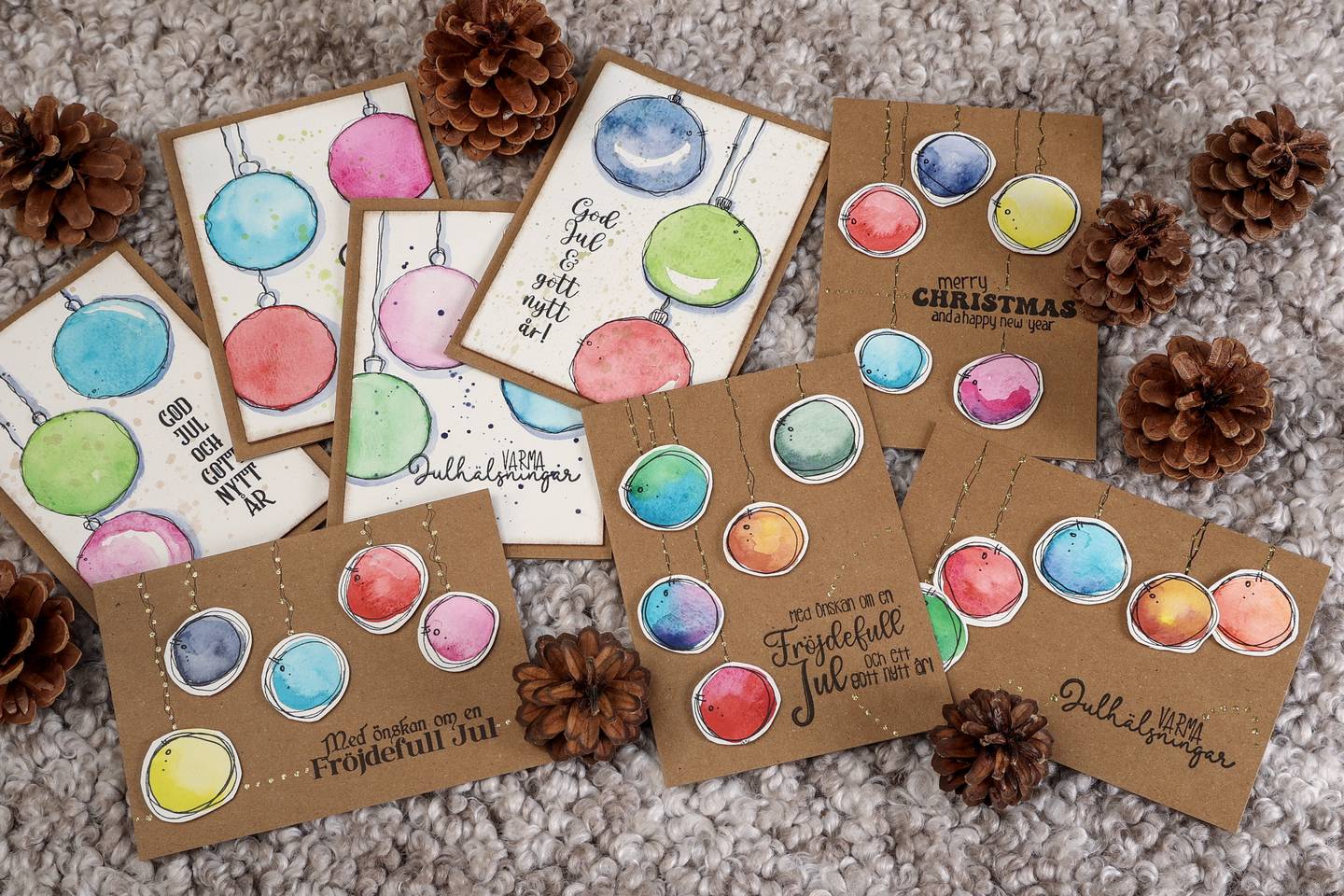 M&aring;la egna charmiga julkort