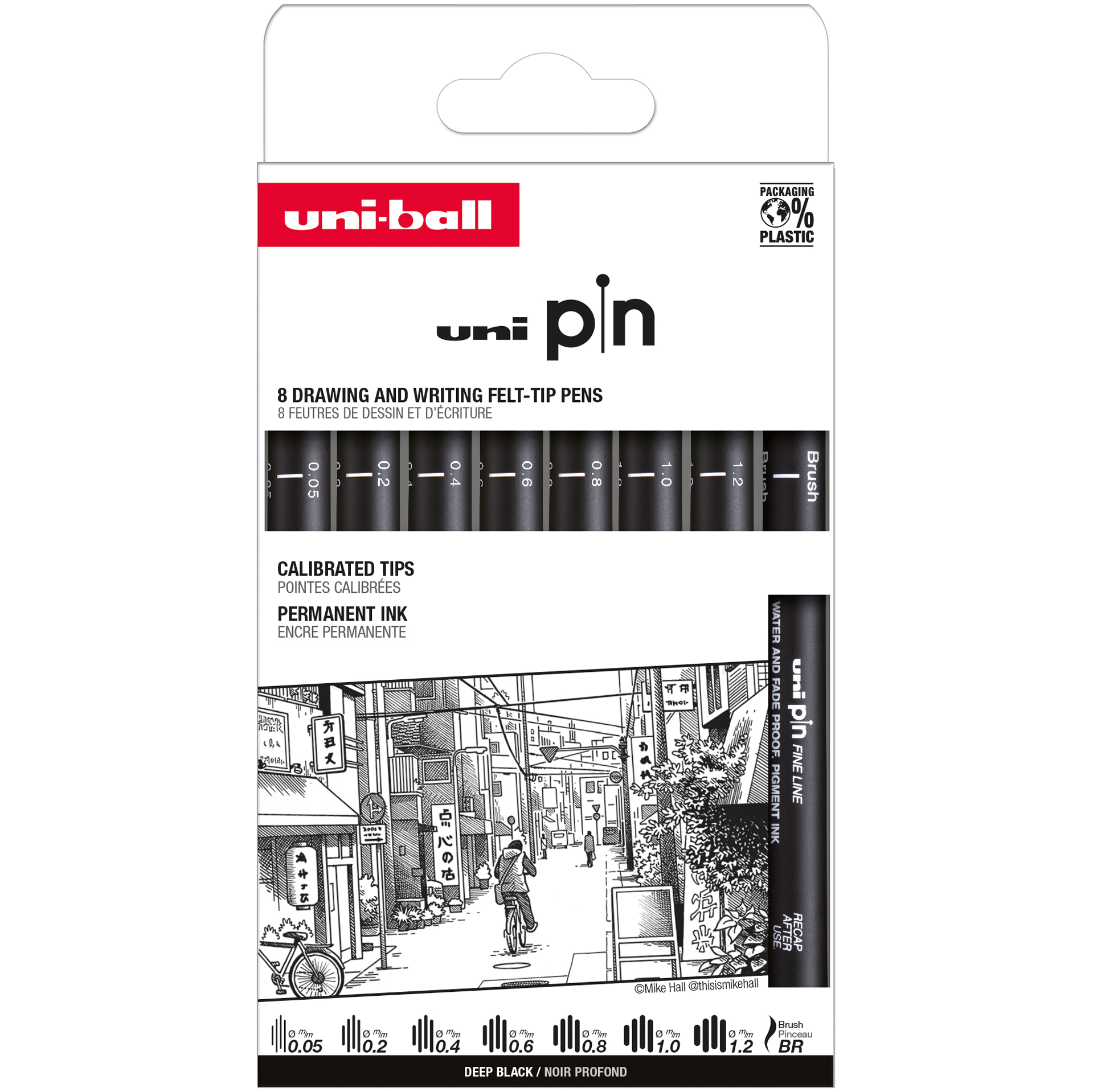 Uni Pin fineliner 8-p Classic set 2