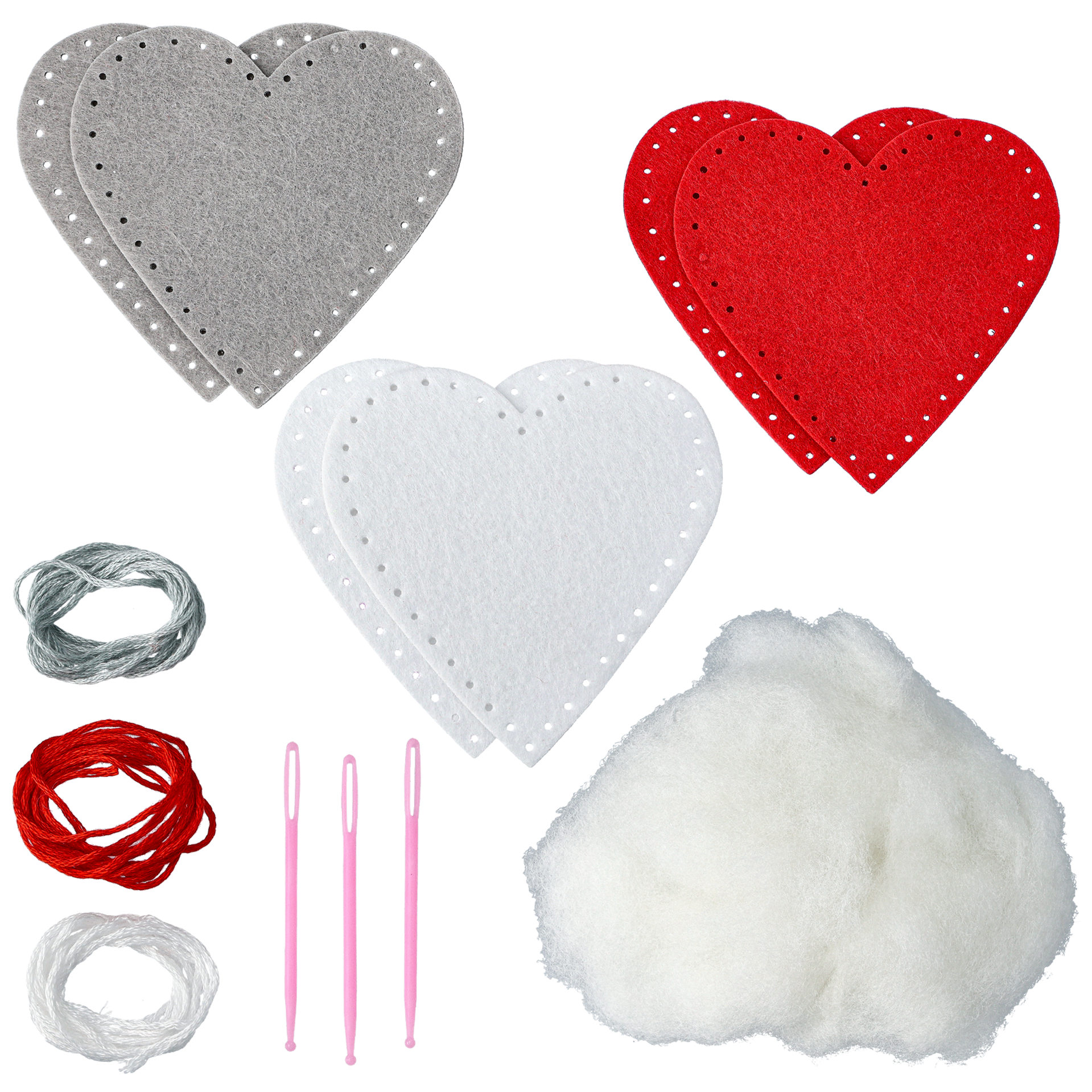 DIY hj&auml;rtan i filt 3-pack