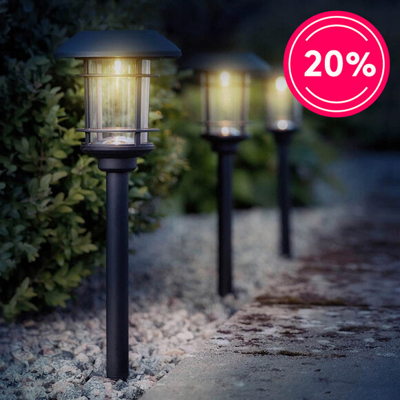 Solcelleladet gangstibelysning, 3 stk.