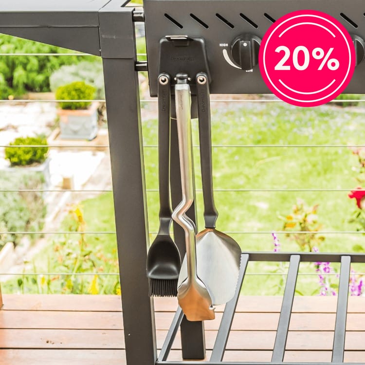 Grillverkt&oslash;y med magnetisk holder