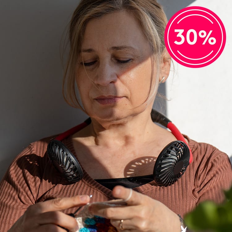 Oppladbar h&aring;ndfri vifte