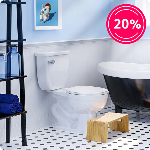 Hopfällbar toapall i bambu, Squatty Potty