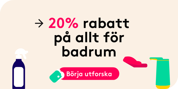 20% på smarta och praktiska badrumstillbehör