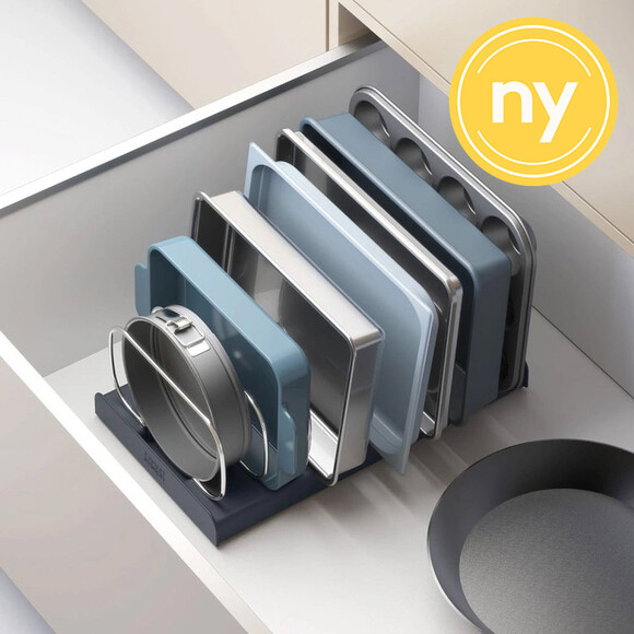 Ställ för plåtar och formar, BAKWARE ORGANISER, Joseph Joseph, 32,5 x 20,6x H 12,7 cm, Grå / Silver