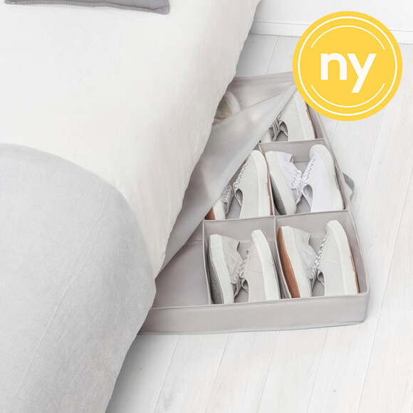 Låda under sängen. Låg, för skor, RAYEN PREMIUM, 90 x 50 x H 10,5 cm, Ljusgrå