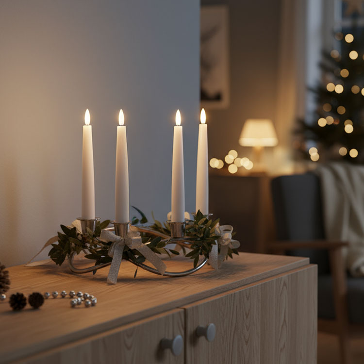 Stearinljus med fj&auml;rrkontroll 4-pack