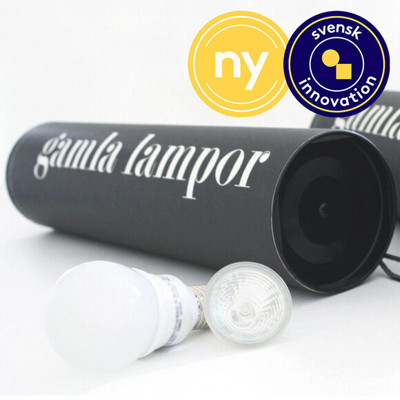 Tub f&ouml;r &aring;tervinning, GAMLA LAMPOR, &Oslash; 10 x H 42 cm, Svart