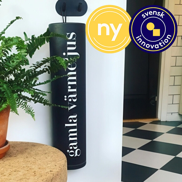 Tub f&ouml;r &aring;tervinning, GAMLA V&Auml;RMELJUS, &Oslash; 10 x H 42 cm, Svart