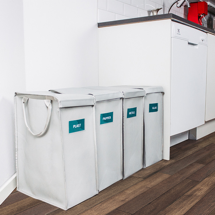 Smarta k&auml;llsorteringskassar, 4-pack