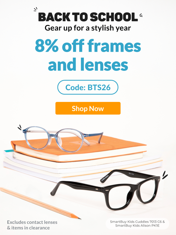 8% off frames and lenses code: BTS26