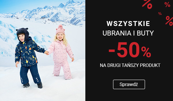 Ubrania i buty -50% na drugi tańszy produkt 