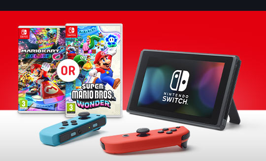 Nintendo Switch Neon Console & Select Game Bundle