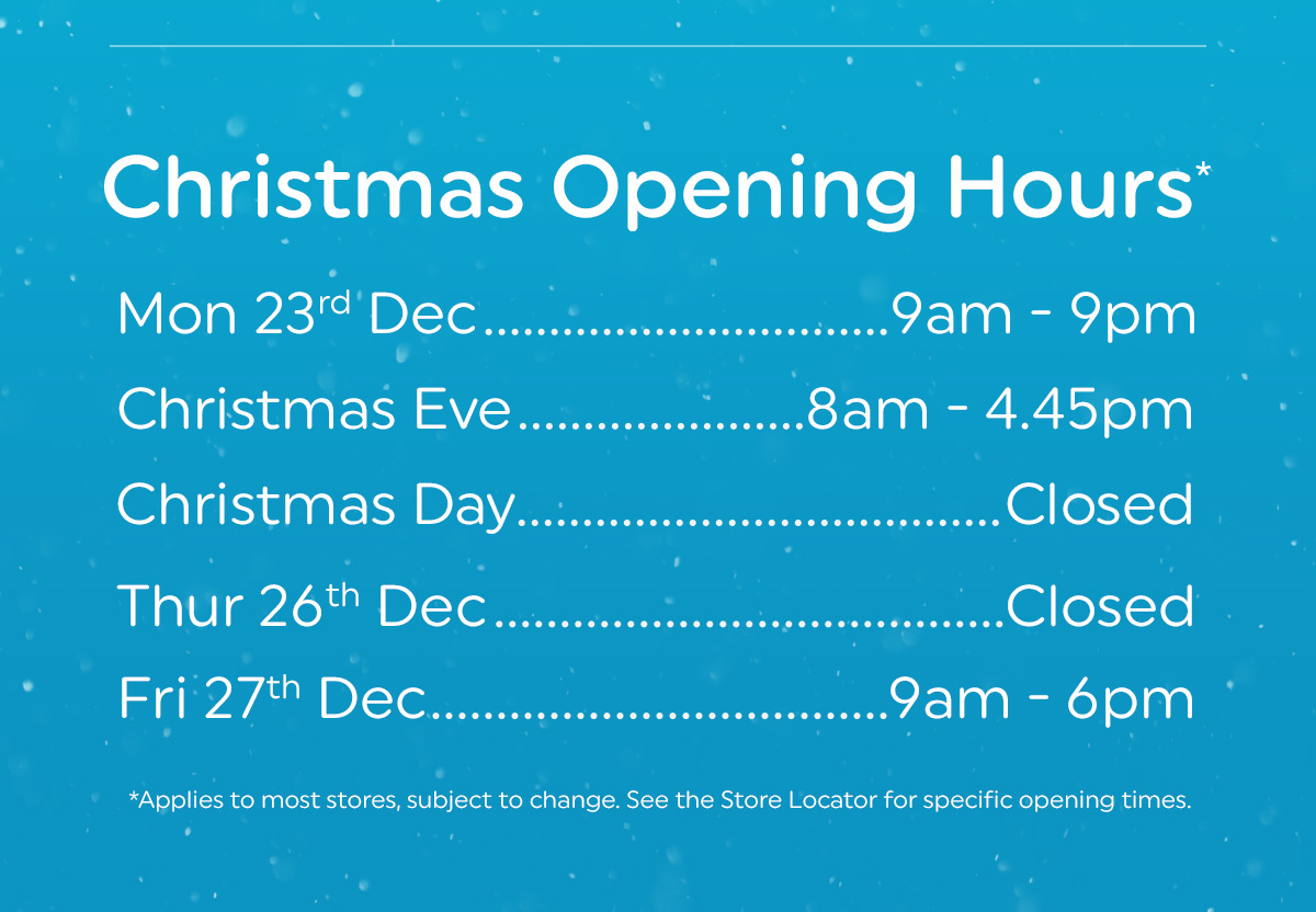 Christmas Opening Hours