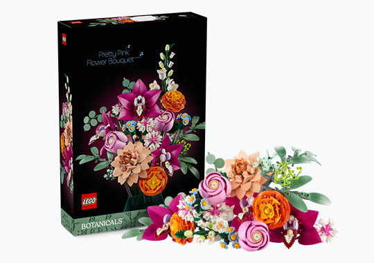 LEGO Botanicals 10342 Flowers Pretty Pink Flower Bouquet Set for Adults