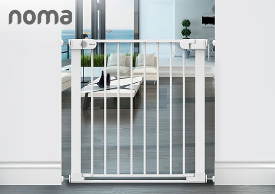 Noma Flat Step Pressure Fit Stair Gate in White