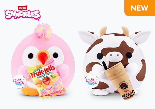 Snackles Series 2 35cm Cow with Kung Fu Tea / Toucan with Fruit-Tella Bag