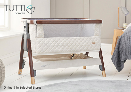 Tutti Bambini CoZee Bedside Crib Luxe Walnut and Cream