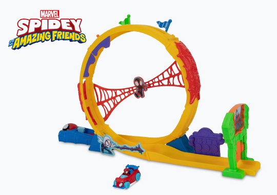 Spidey and His Amazing Friends Playset Toy Cars Amazing Metals Super Loop Race Track