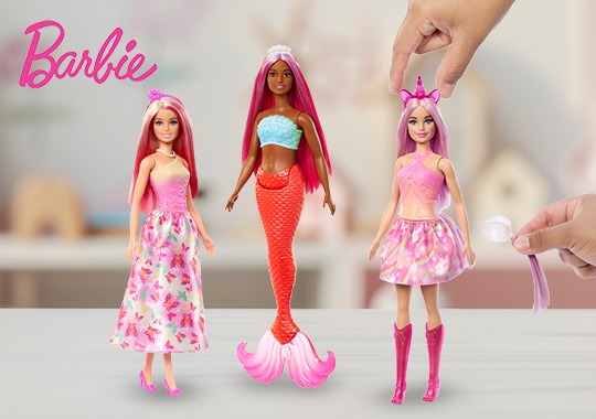Barbie Dreamtopia Dolls Unicorn/Mermaid/Princess