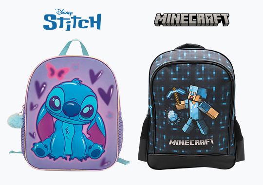 Disney Stitch /Minecraft Kids Backpack School Bags