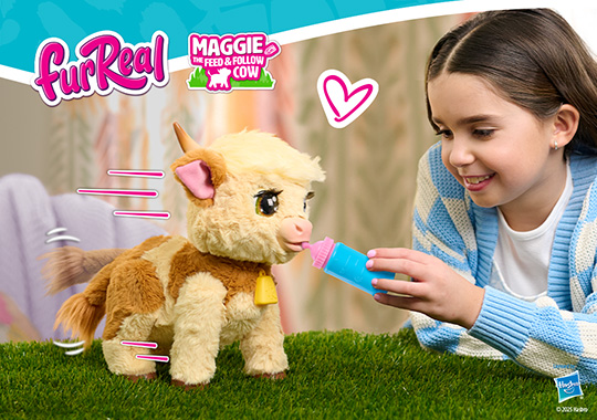 FurReal Plush Toy Interactive Pet Maggie the Feed & Follow Cow