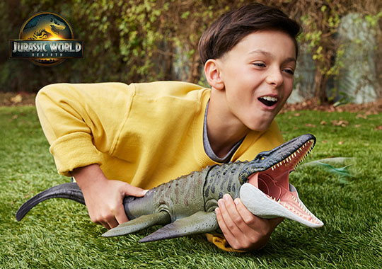Jurassic World Rebirth Bite N Blast Dinosaur Action Figure Mosasaurus