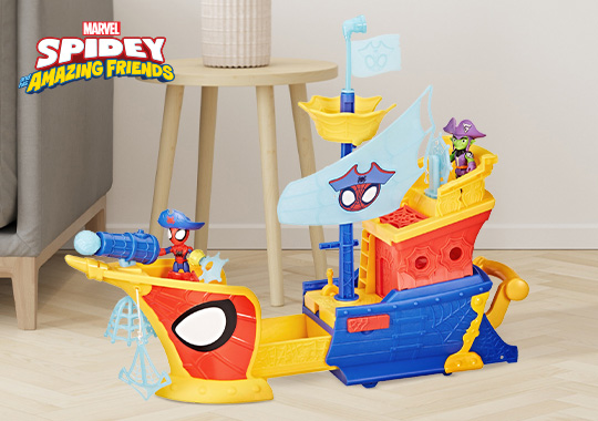Marvel Spidey and His Amazing Friends Water-Webs Ahoy Bubble Pirate Ship Playset