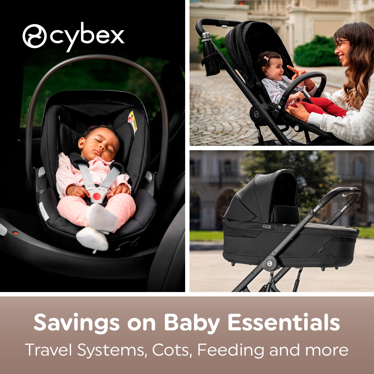 Cybex Balios S Lux Travel System Bundle with R129 Cloud G Car Seat 10 Piece Moon Black