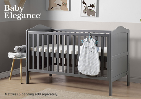 Nested Sorrento Wooden Cot Bed Charcoal