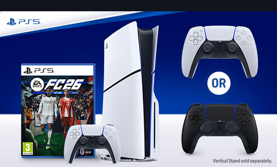 PlayStation 5 Slim Disc Console, Extra DualSense Controller & EA SPORTS FC 26