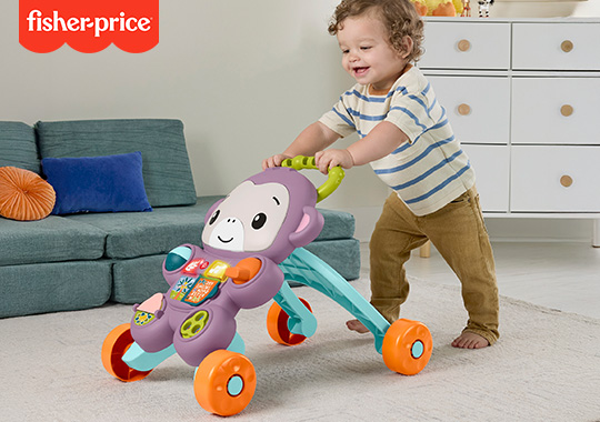 Fisher-Price Learn With Me Purple Monkey Baby Walker