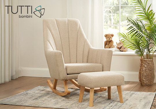 Tutti Bambini Ava Rocking Chair and Footstool Stone