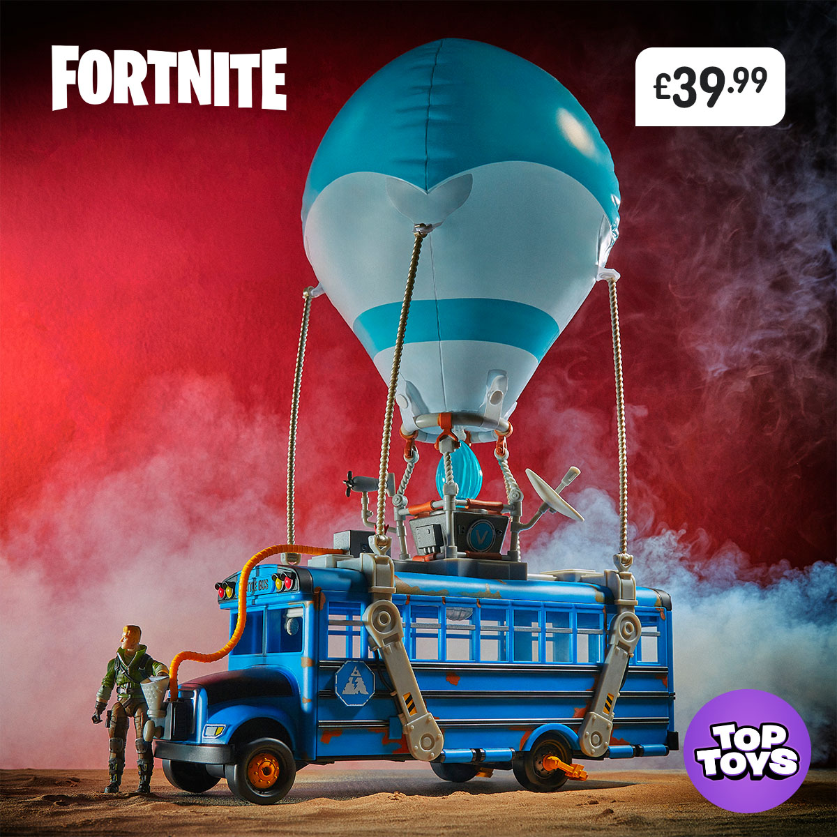 Fortnite Battle Bus with Jonesy Figure