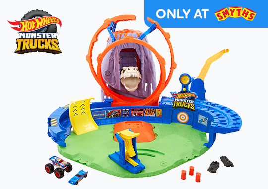 Hot Wheels Monster Trucks T-Rex Volcano Arena Playset