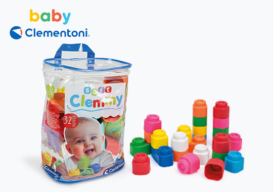 Clementoni Baby Soft Clemmy Sensory Baby Building Blocks 32 Pieces