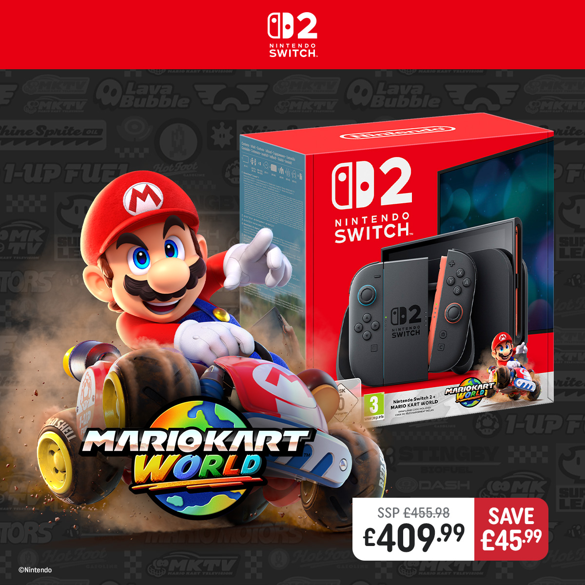 Nintendo Switch 2 Console & Mario Kart World Bundle