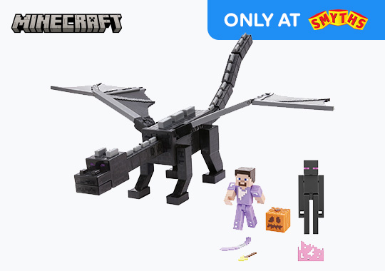Minecraft Action Figures 15th Anniversary Ender Dragon with Steve and Enderman