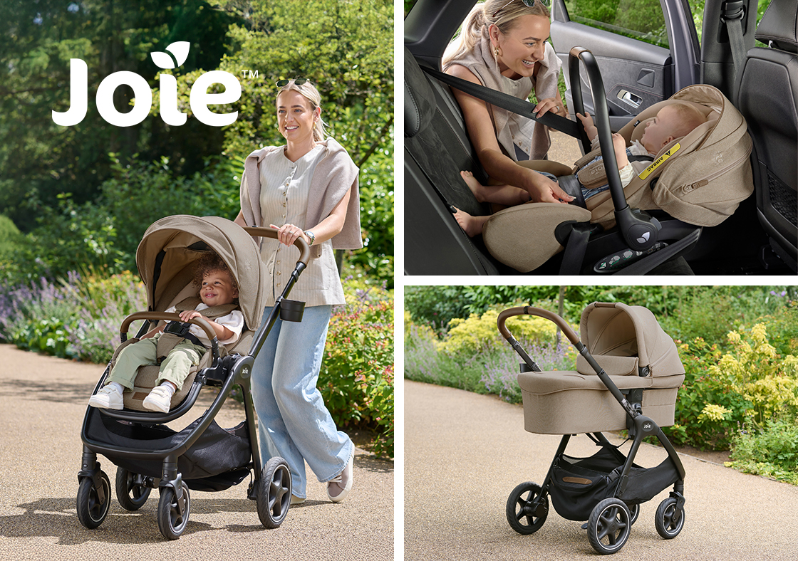 Joie Signature Finiti Flex Deluxe 3-in-1 Travel System Bundle with R129 Car Seat and ISOFix Base