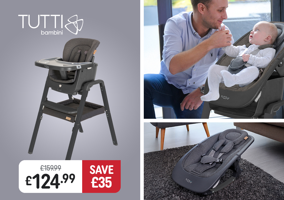 Tutti Bambini Nova Lite High Chair and Rocker Grey
