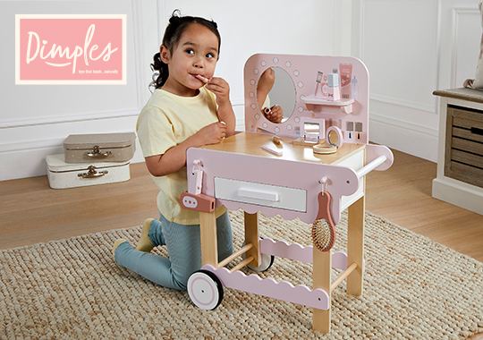 Dimples Wooden Vanity Cart and Accessories